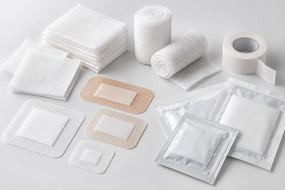 Wound care dressings, gauze, and medical tape